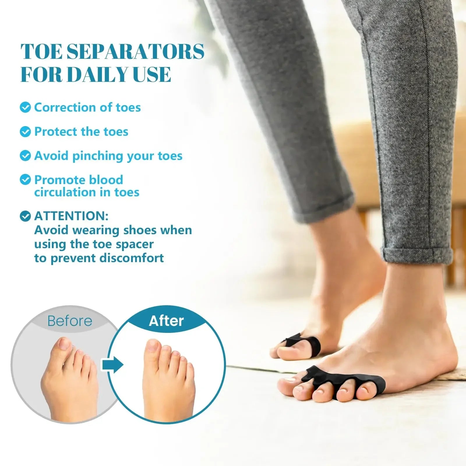 Doctor-Recommended Toe Separators for Bunion Pain Relief and Improved Mobility - Comfort and Support for Your Feet